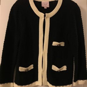 Black and cream knit cardigan